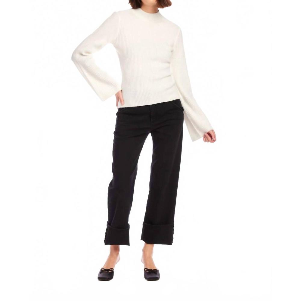 NEW FIFTEEN TWENTY brielle flare sleeve sweater in cream